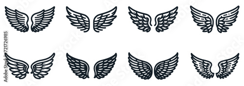 Sequential Angel Wing Patterns Vector Collection