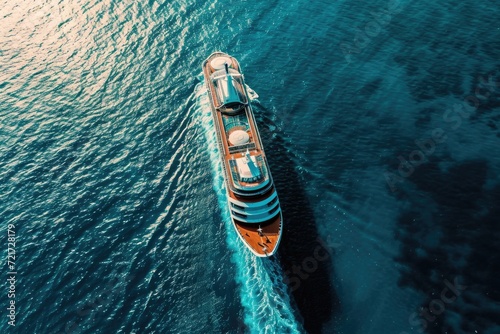 Cruise liner on sea, perfect waves and sunlight © InfiniteStudio