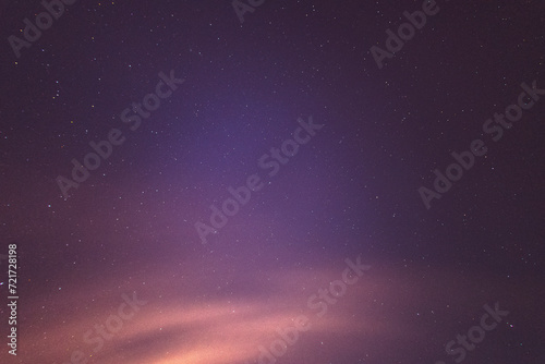 Purple Starry Night Sky with Hazey Clouds