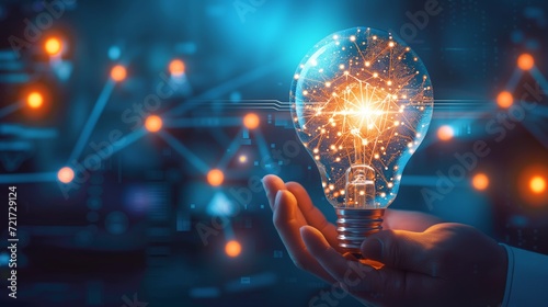 Futuristic Strategy business planning ideas   Glowing Light Bulb