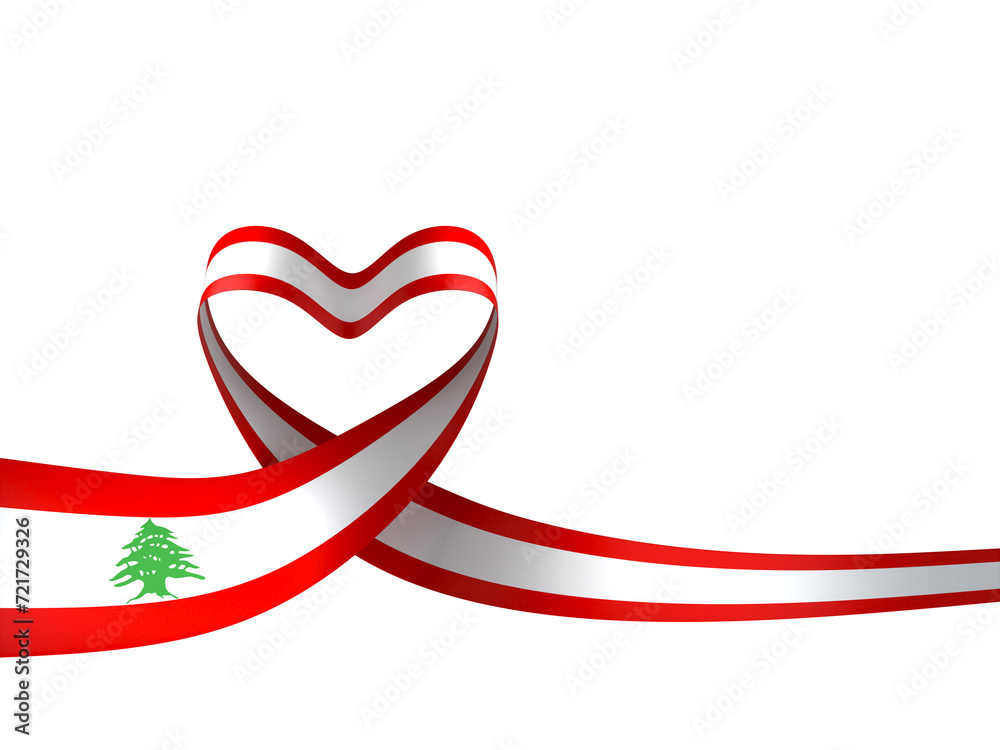 Lebanon flag element design national independence day banner ribbon png
