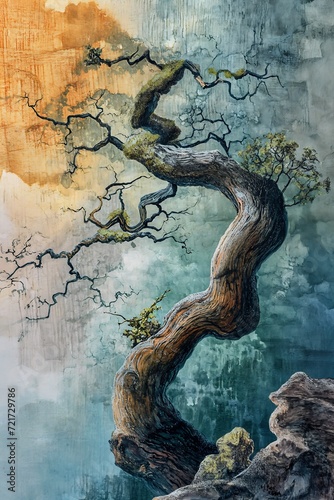 tree twisted trunk rocky area spiraling upward descriptive oak avatar photo