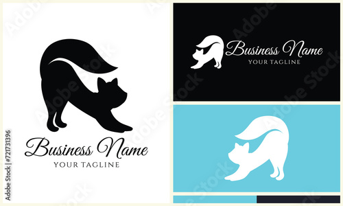 silhouette fox vector logo template