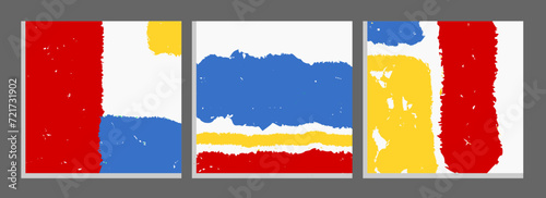 Set of abstract minimalist arts with.  Hand painted illustration. Simple and minimalist design for wall decoration, postcard, cover book, ornament. Digital painting
