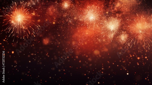 Vibrant explosions: abstract firework display with ample space for custom text