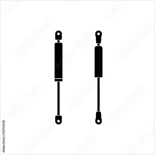 Gas Spring Icon, Compressed Gas Cylinder With Mechanical Spring