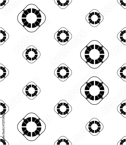 Lifebuoy Icon Seamless Pattern, Life Saving Buoy, Life Saver Tube Icon, Ring Buoy, Lifering, Lifesaver, Life Donut, Water Wheely