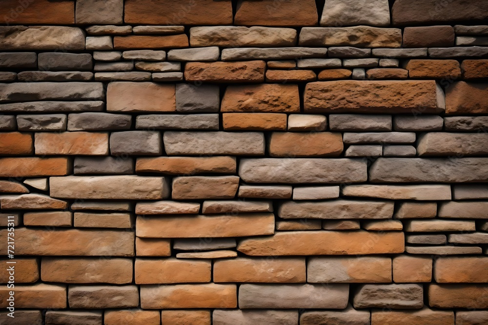 Obraz premium old brick wall, stone shape bricks, stone masonry