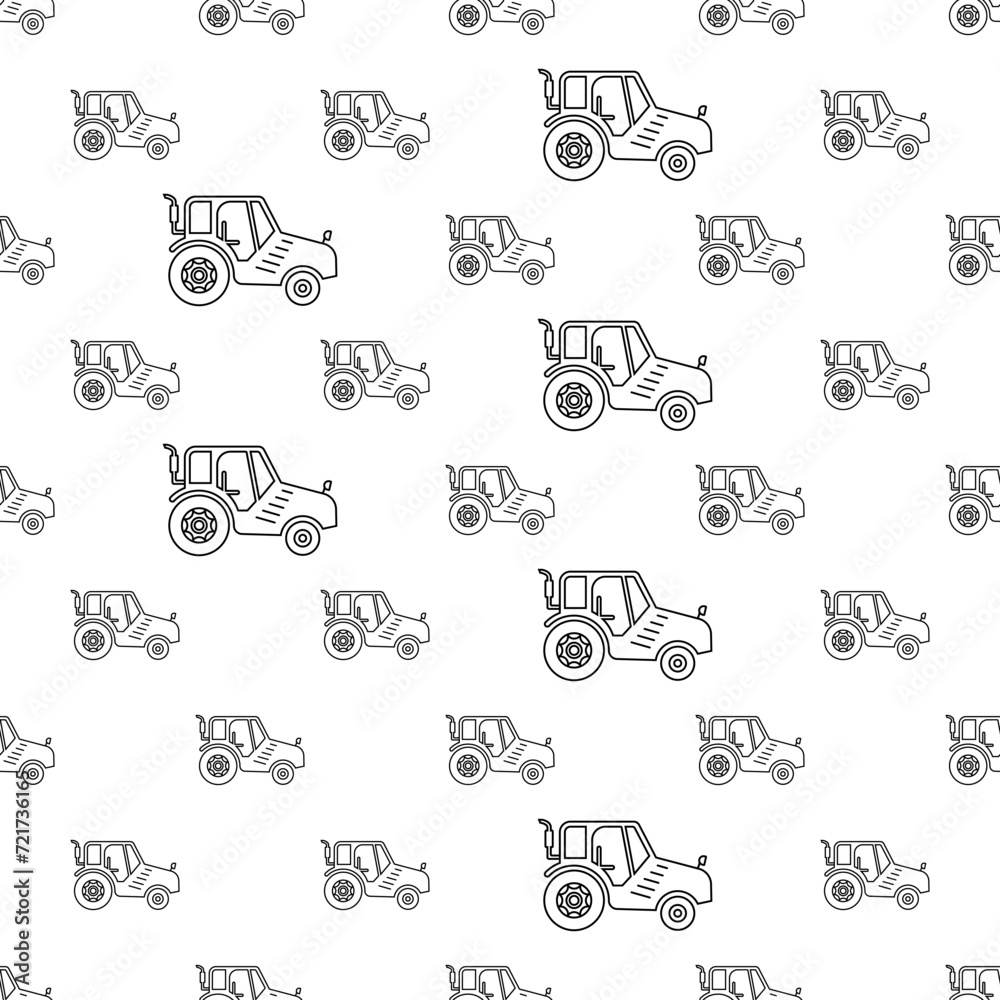 Tractor Icon Seamless Pattern M_2112002