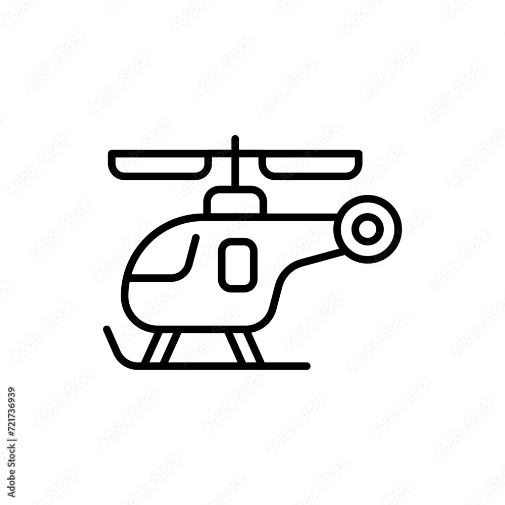 Helicopter outline icons, minimalist vector illustration ,simple transparent graphic element .Isolated on white background
