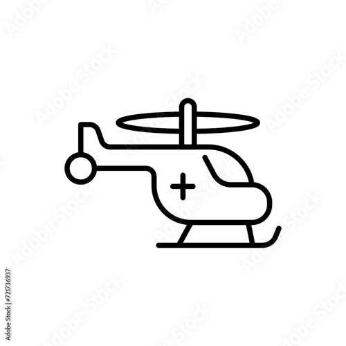 Helicopter outline icons  minimalist vector illustration  simple transparent graphic element .Isolated on white background