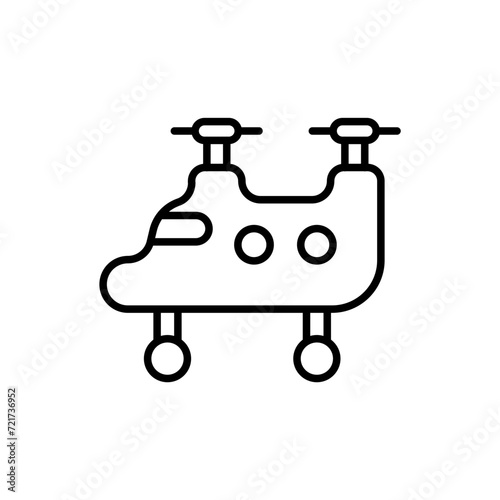 Helicopter outline icons, minimalist vector illustration ,simple transparent graphic element .Isolated on white background