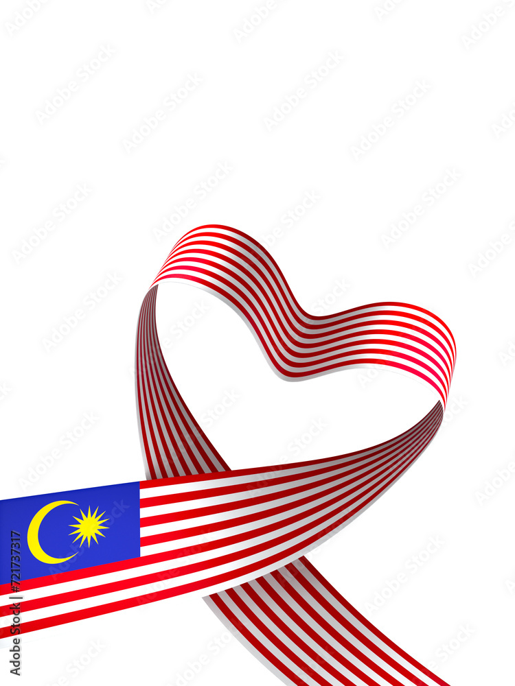 Obraz premium Malaysia flag element design national independence day banner ribbon png 