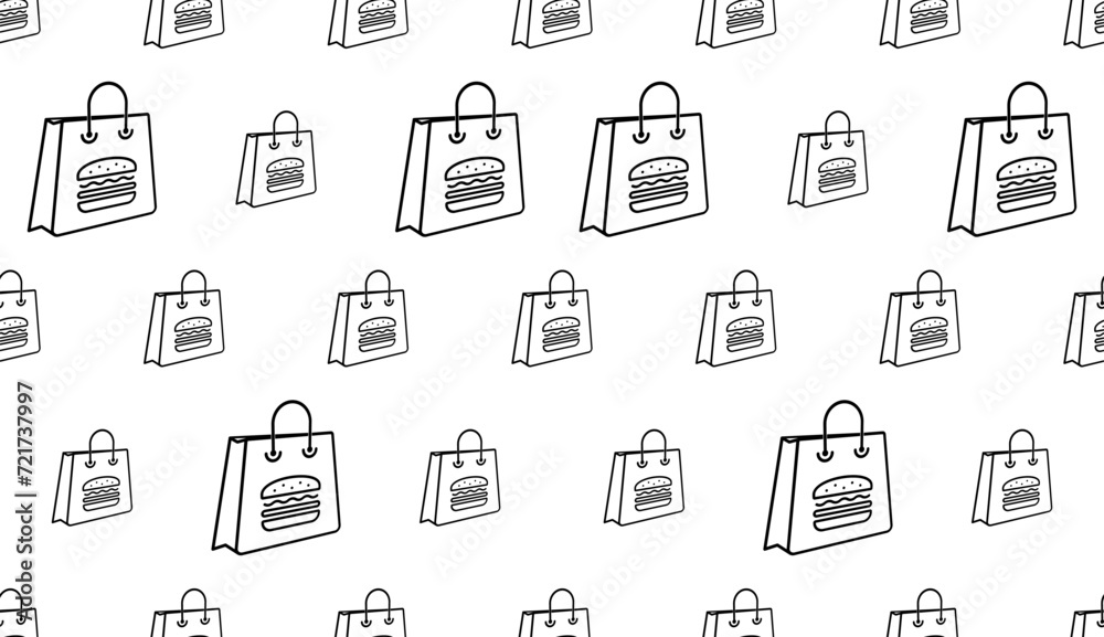 Takeaway Bag Icon Seamless Pattern Y_2208001 Takeaway Bag Icon Seamless Pattern Y_2208001