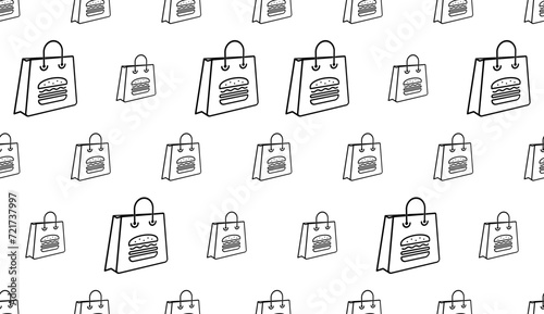 Takeaway Bag Icon Seamless Pattern Y_2208001