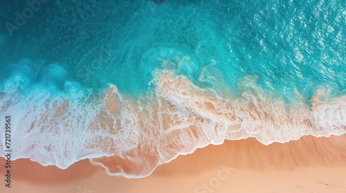 Aerial view of a sandy beach. © meta