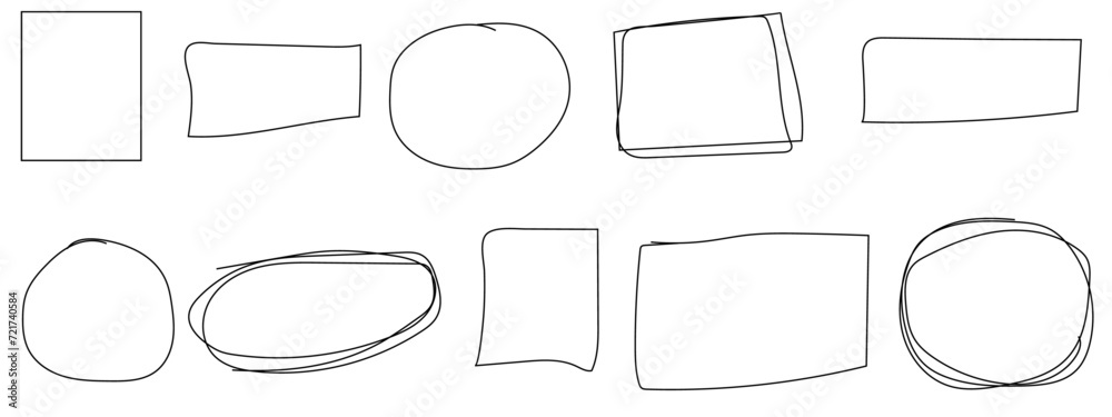 Set of hand drawn circle and square sketch doodle grunge highlights background. Vector of freehand circle, square round scrawl frames. Charcoal pen round ovals. Hand drawn pen lines doodle sketches. Set of hand drawn circle and square sketch doodle grunge highlights background. Vector of freehand circle, square round scrawl frames. Charcoal pen round ovals. Hand drawn pen lines doodle sketches.
