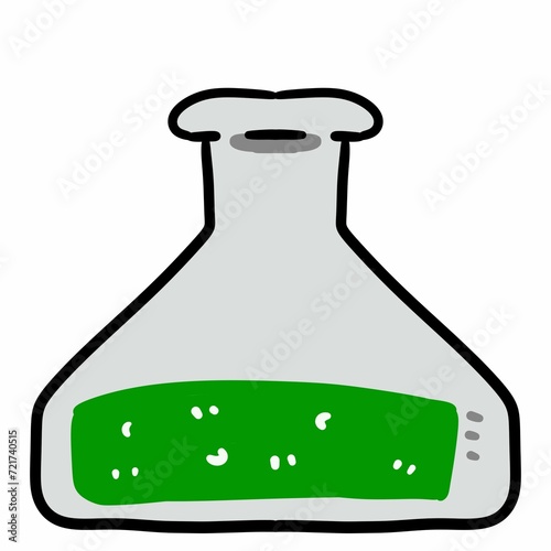 laboratory flasks icon color outline