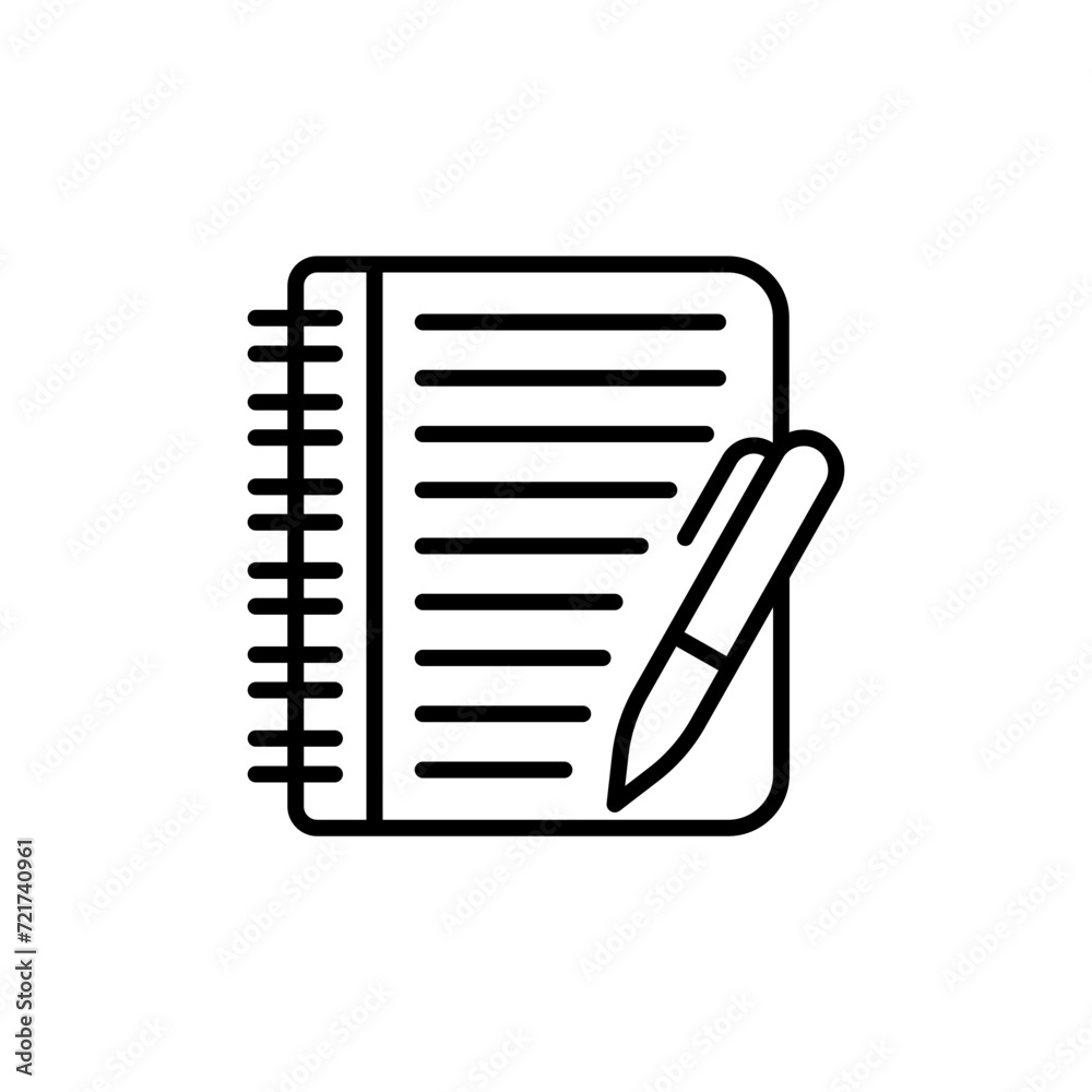 Notebook outline icons, minimalist vector illustration ,simple transparent graphic element .Isolated on white background Notebook outline icons, minimalist vector illustration ,simple transparent graphic element .Isolated on white background