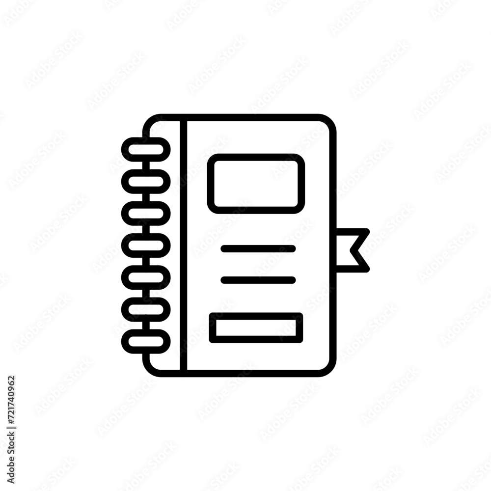 Notebook outline icons, minimalist vector illustration ,simple transparent graphic element .Isolated on white background Notebook outline icons, minimalist vector illustration ,simple transparent graphic element .Isolated on white background