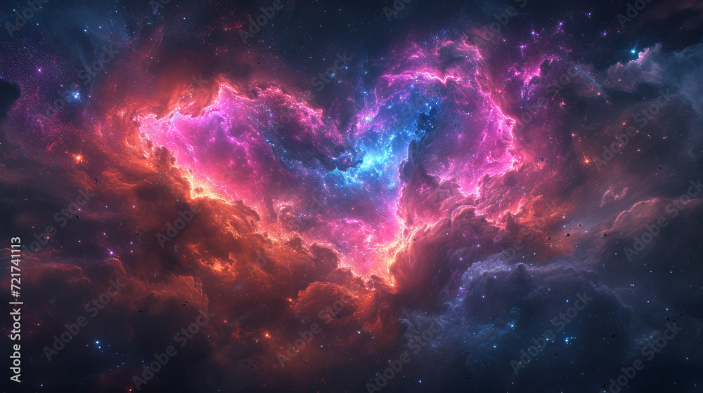 Nebula of Love: A Heart-Shaped Cosmic Phenomenon in Vivid Colors Nebula of Love: A Heart-Shaped Cosmic Phenomenon in Vivid Colors