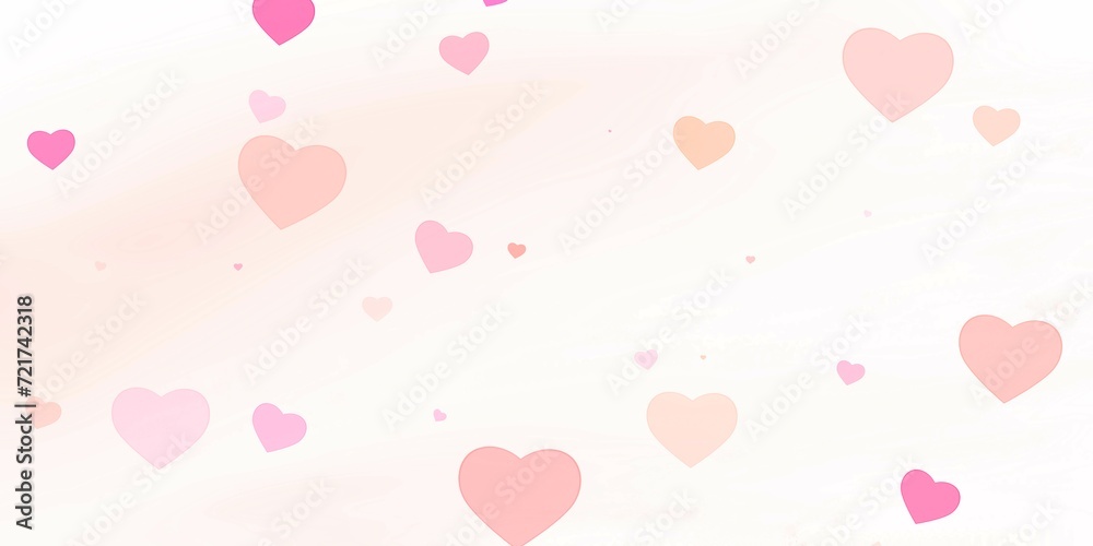 Romantic Pink Heart-Shaped Balloons on Seamless Valentine's Day Vector Background