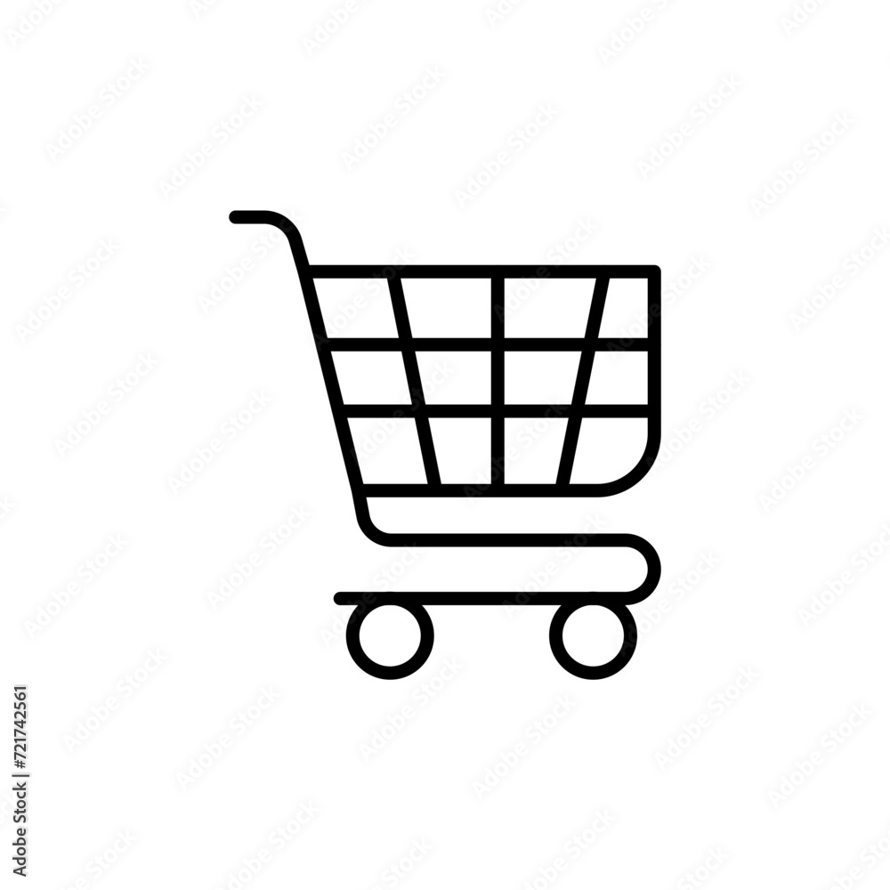 Shopping cart outline icons, minimalist vector illustration ,simple transparent graphic element .Isolated on white background
