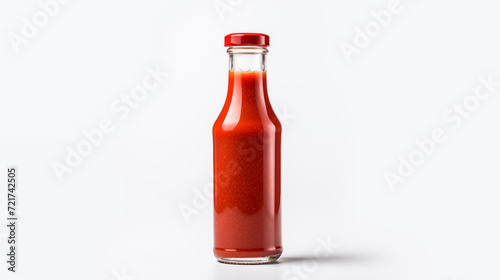 Chili sauce in glass bottle 