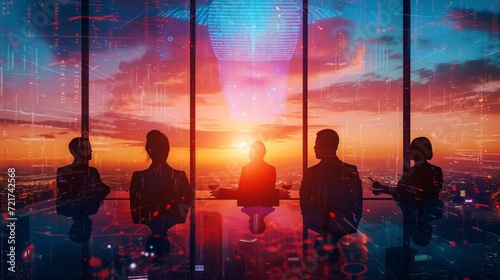 Professional High-Tech Business Corperate Team Seeking Vision and Future of Organization