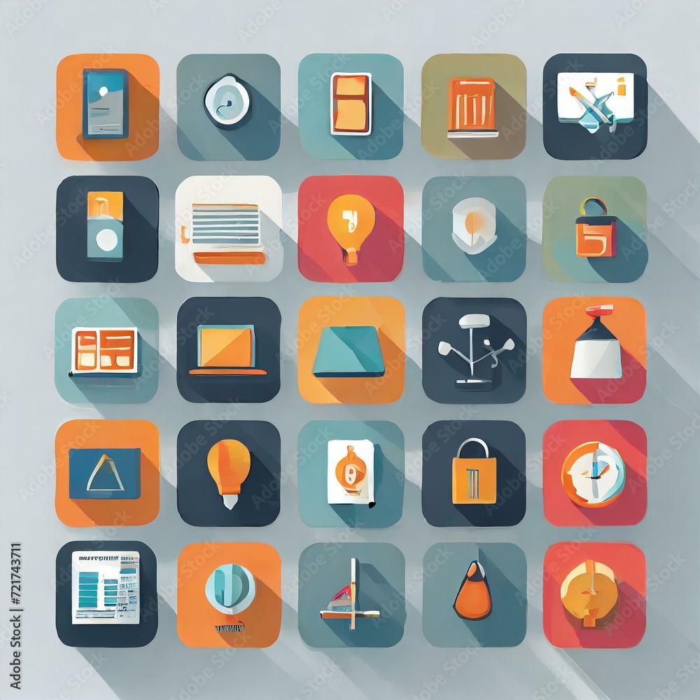 Modern flat icon set