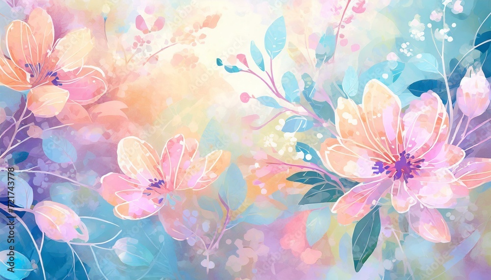 Spring pastel floral background