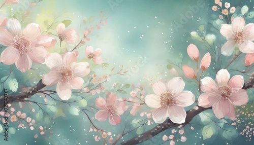 Spring pastel floral background © ชุติมา สายสุด