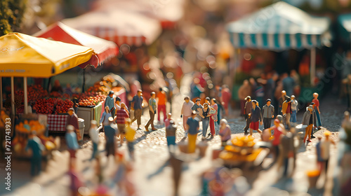 miniature scene of a Martisor market photo