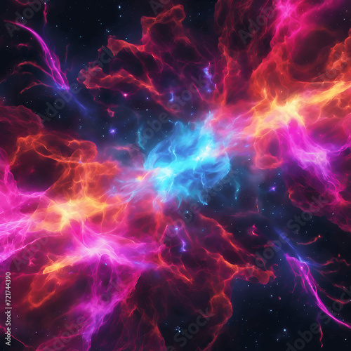 Radiant Rhythms Of Nebula : Mesmerizing Colourful Shapes Dance Amidst a Symphony of Lights
