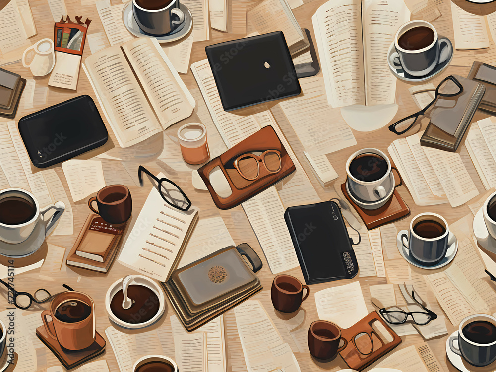 AI-Generated Study Session with Books and Coffee AI-Generated Study Session with Books and Coffee