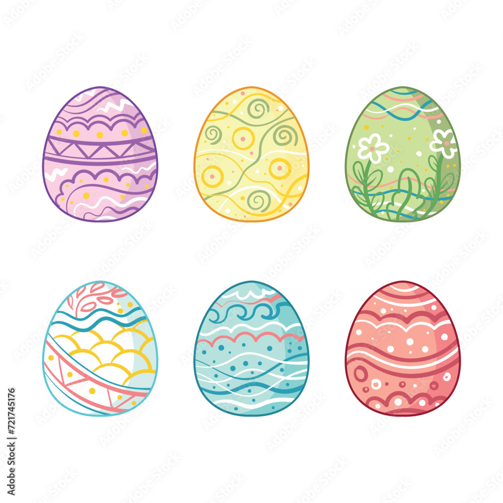 hand drawn easter egg collection