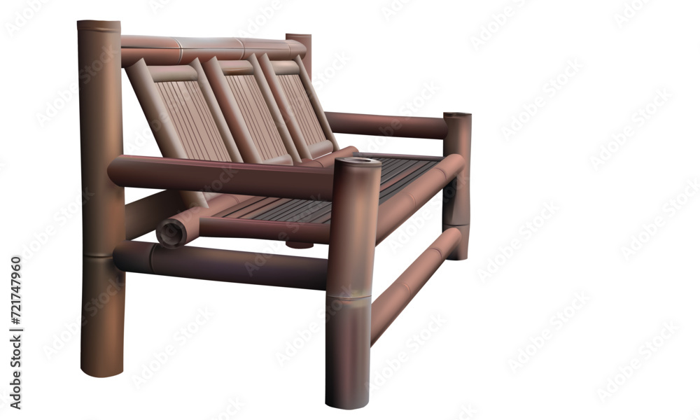 bamboo chair armchair bench vector illustration with isolated on white background.