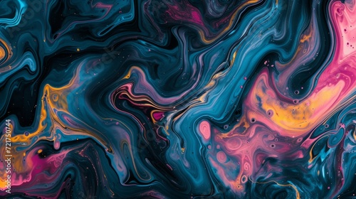 abstract colorful background with moving liquid water wave lines. paint mix. wallpaper background. photo