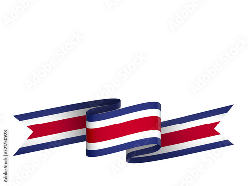 Costa Rica flag element design national independence day banner ribbon png

