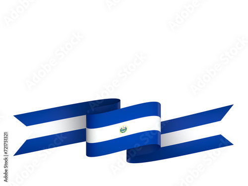 El Salvador flag element design national independence day banner ribbon png
