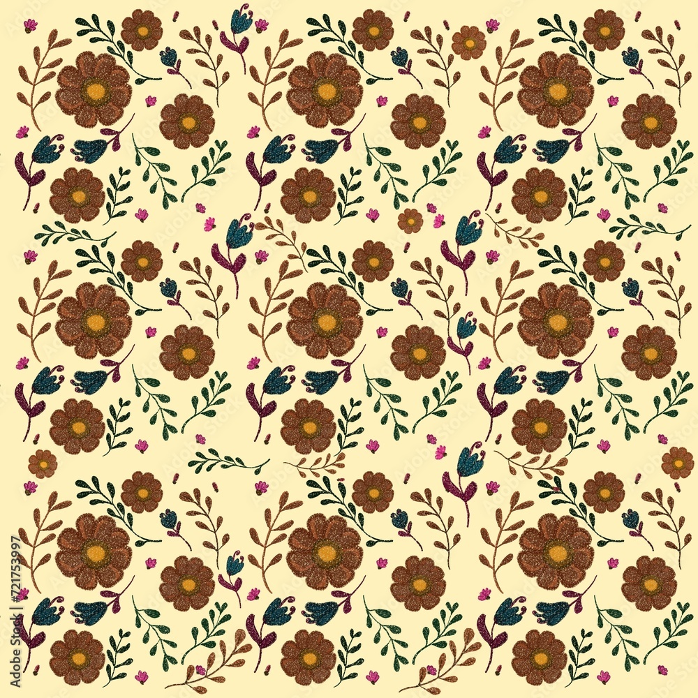 Fototapeta premium seamless pattern with flowers 