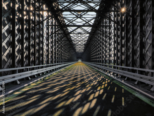 Road bridge in Tczew, Poland, on the lower Vistula built in 1851–1857 as a road and railway bridge, designed by Carl Lentze