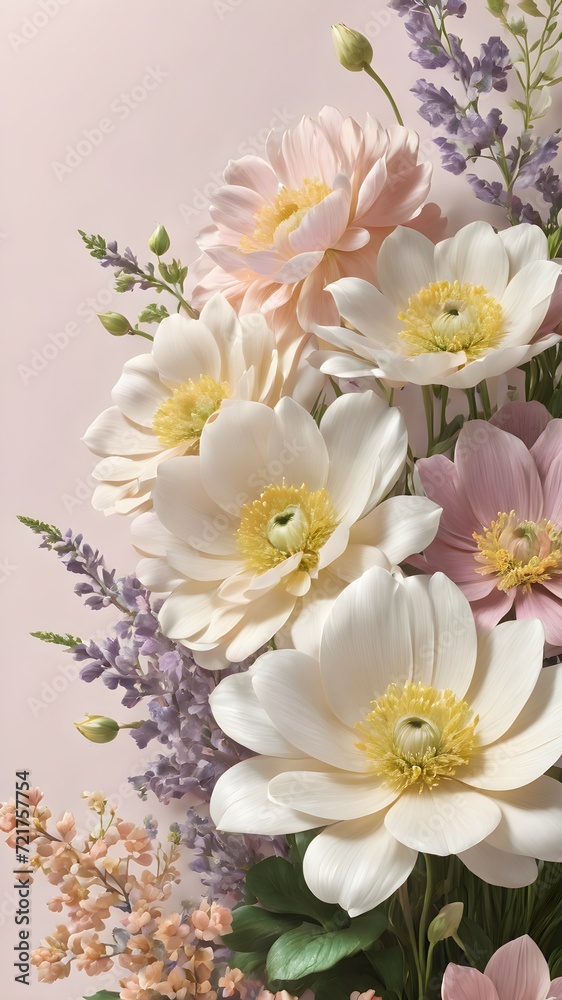 Pastel color flowers