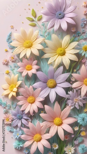 Pastel color flowers