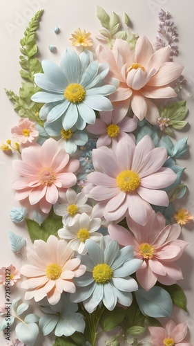 Pastel color flowers