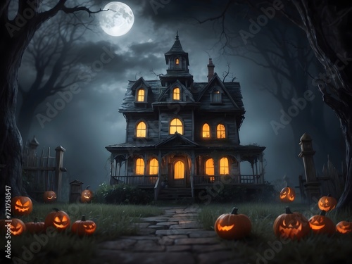 halloween background with pumpkin