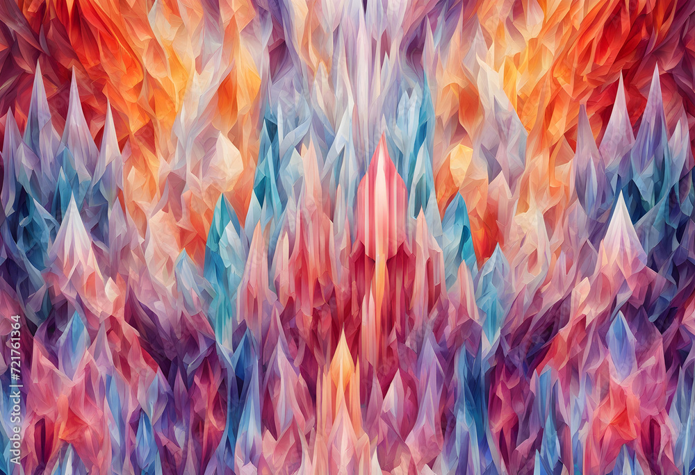 Symmetrical. Crystal. Abstract Art. Geometric. Design. Crystal Formation. Harmony. Artistic. Decorative. Crystallography. Symmetry. Contemporary. Visual Arts. Unique. Crystal Abstract. AI Generated.