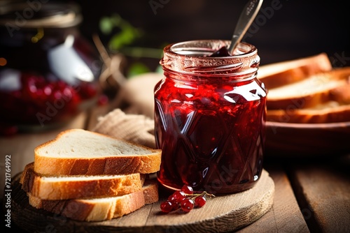 toast with fresh strawberry jam