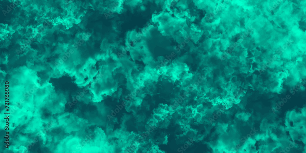 Abstract dynamic texture with soft blue clouds on dark background. Defocused Lights and Dust Particles. Watercolor wash aqua painted texture grungy design.	
