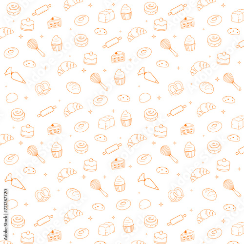 Bakery and baking utensils pattern